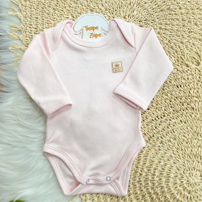 Conj. Body e Calça 100% Algodão Egípcio com Proteção UV50+ - Rosa Bebê